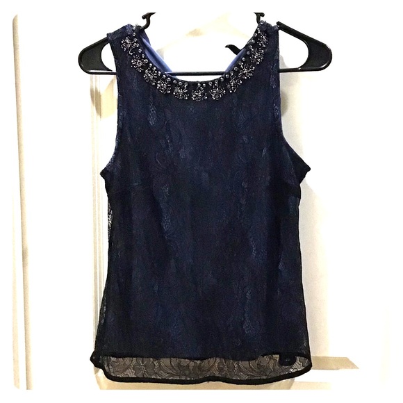 WhiteHouseBlackMarket size mp blue/black top - Picture 1 of 2
